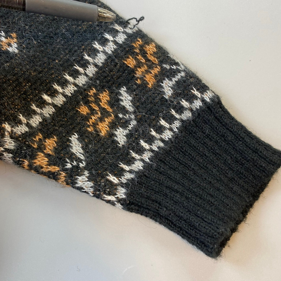 Saltwater Luxe Sweater Medium Puffed Sleeve Fair Isle Trim Soft Girl Academia - Picture 16 of 16